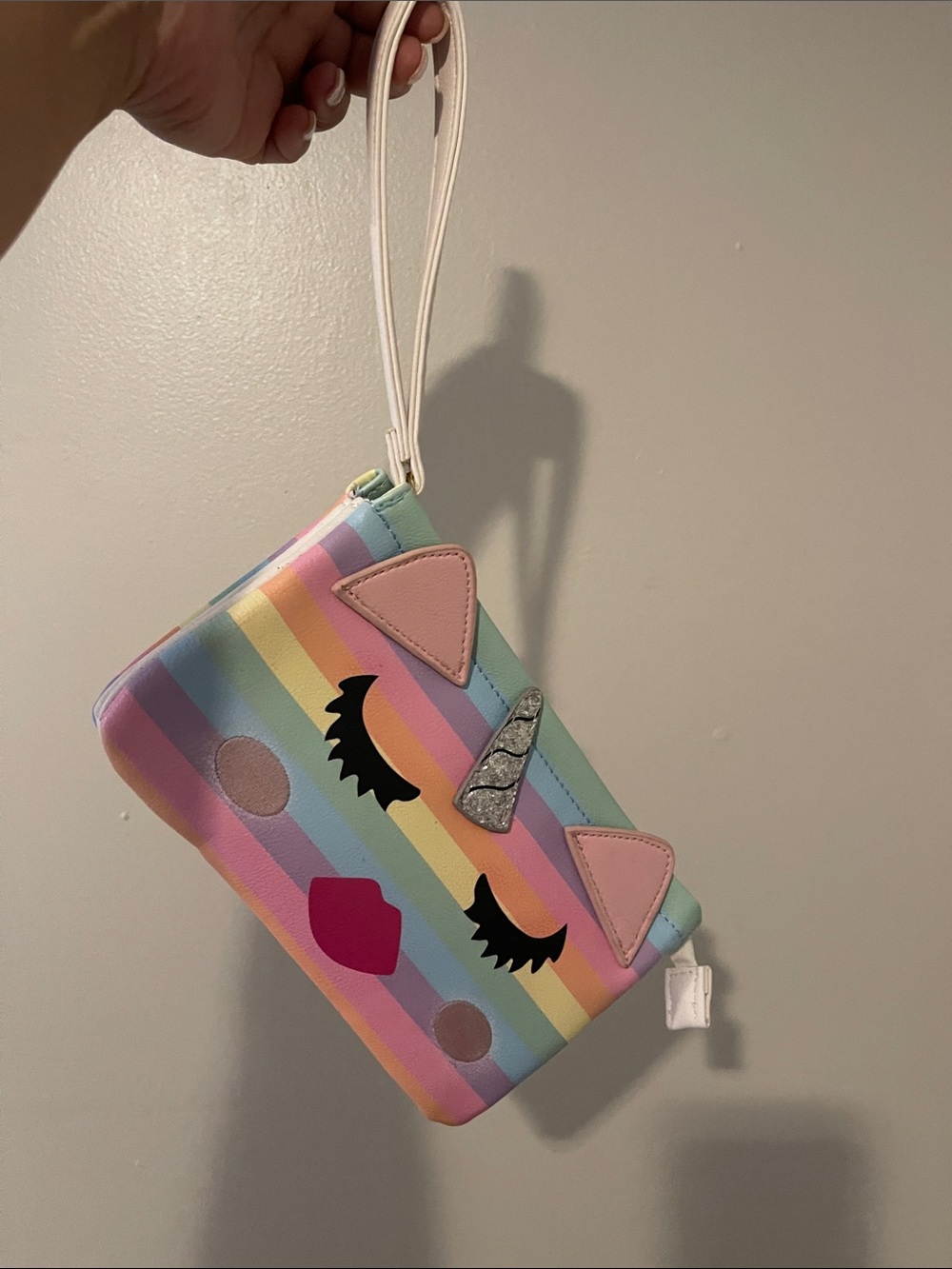 Betsy Johnson Rainbow Unicorn Wristlet Pouch - Pastel Multicolor